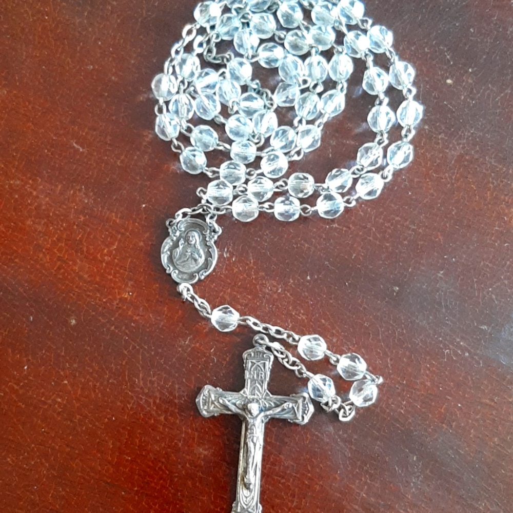 Chapel sterling silver & crystal rosary